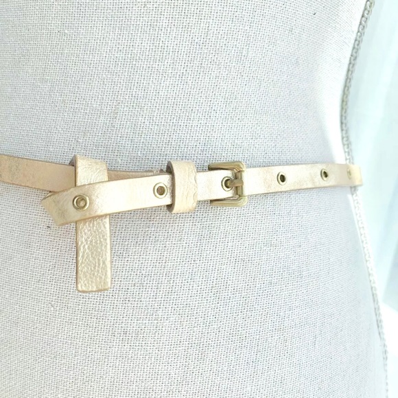J. Crew Accessories - J.Crew Skinny Gold Metallic Leather Belt J. Crew Accessories - J.Crew Skinny Gold Metallic Leather Belt